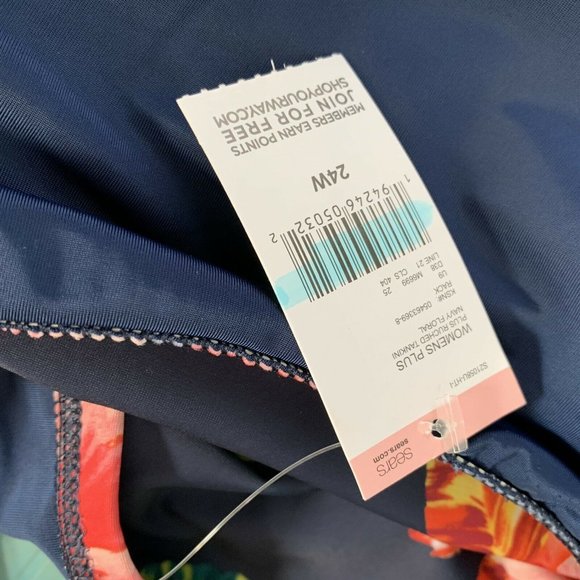 Tropical Escape‎ Swimming Top Navy Blue Floral Halt - Picture 8 of 8